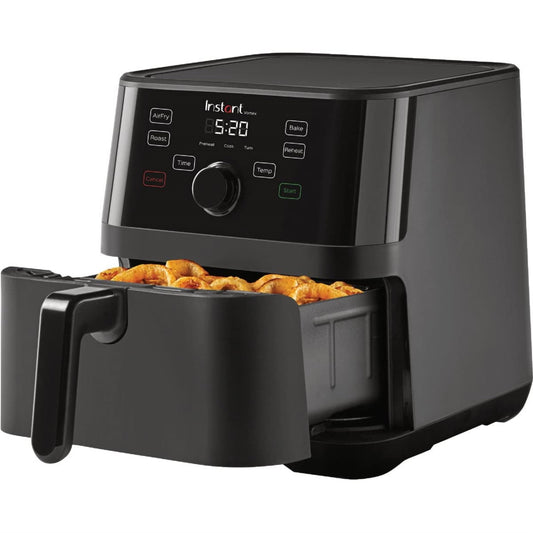 Instant Vortex 5.7QT Large Air Fryer Oven Combo Cookbook With 90 Recipes, Customizable Smart Cooking Programs, Nonstick and Dishwasher-Safe Basket, Black