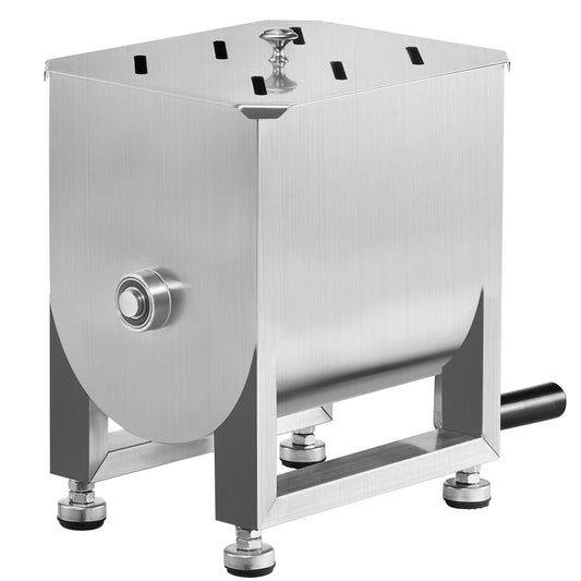 KFFKFF 15L Commercial Meat Mixer (Max 15LBS of Meat) Stainless Steel Meat Mixer Commercial Large Tilt Tank Manual Meat Seasonings Mixers