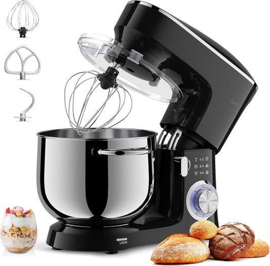 Kitchen Stand Mixer,6-QT 660W 8-Speed Tilt-Head Food Mixer,Kitchen Electric Mixer with Dough Hook, Wire Whip & Beater,Red