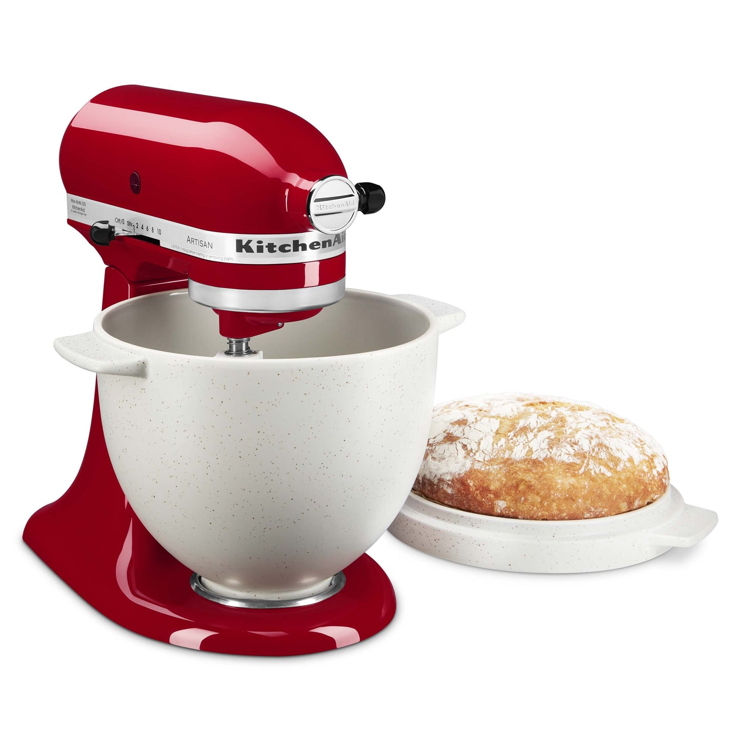 KitchenAid Bread Bowl with Baking Lid, Grey Speckle, KSM2CB5BGS