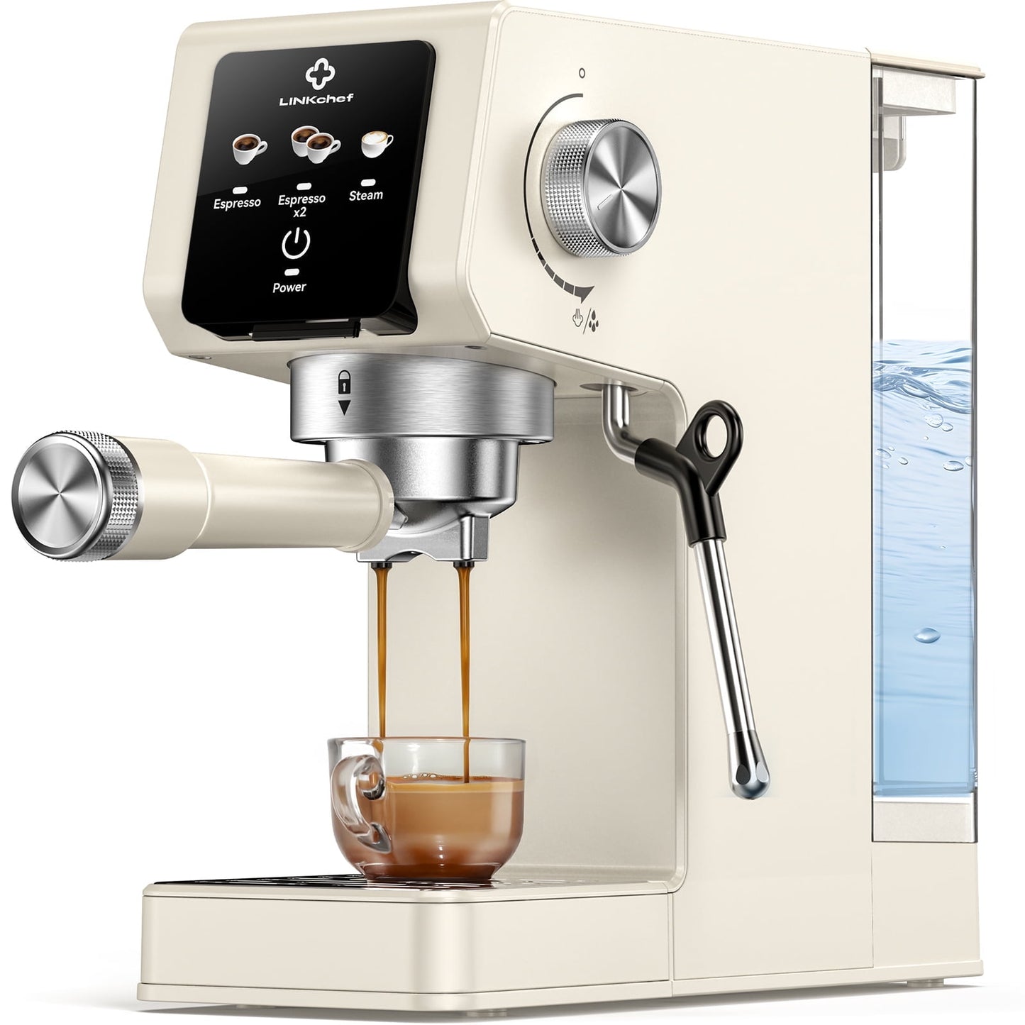 LINKChef Espresso Machine 20 Bar, Professional Espresso Maker with Milk Frother Steam Wand