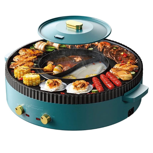 LP Living Plus 16.25 in Electric Griddle - Hot Pot and Grill Combo, Non Stick, Easy Cleanup