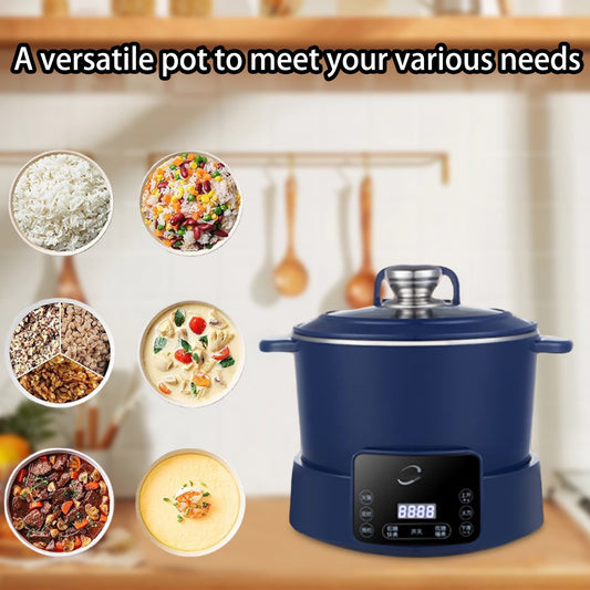 Low Sugar Multifunctional Rice Cooker, 3L Lifting Sugar Removal Rice Cooker with Steamer, Steam-Boil-Stew 3-In-1 Low Carb Rices Cooker, Automatic, Appointment-Based, Timed, Touch Control (Blue)