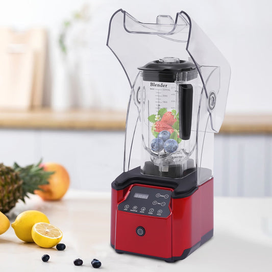 Loyalheartdy 2.2L Commercial Fruit Juicer Smoothie Mixer Smart Milkshakes Maker Countertop Soundproof Blender Quiet Ice Crusher 2200W