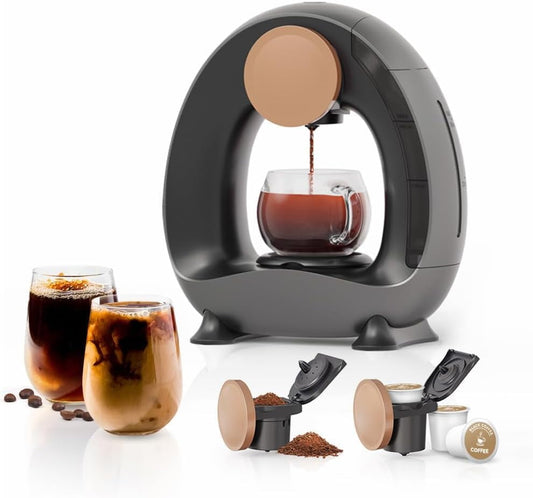 MINI Q Single Serve Coffee Maker 2 in 1 for K Cup for Ground Coffee