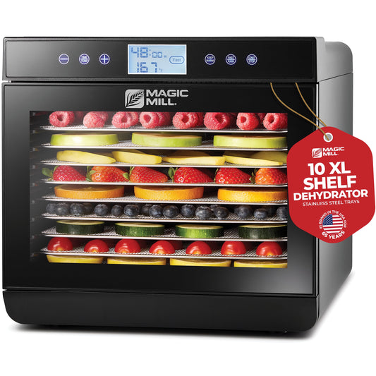 Magic Mill Premium Food Dehydrator Machine 10 Extra-Large Stainless Steel Trays