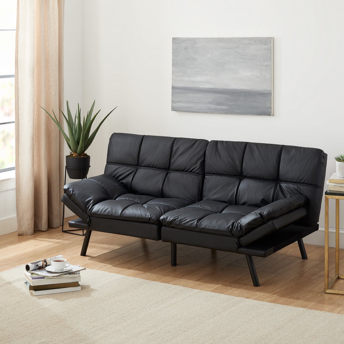Mainstays Memory Foam Futon with 72",Black