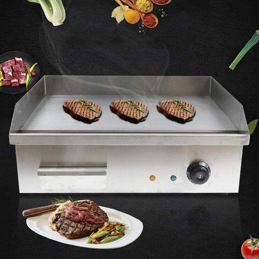 Miumaeov Electric Countertop Griddle 3000W 21.6'' Commercial Heavy Duty Restaurant Tabletop Flat Top Grill Machine Adjustable Temperature Control