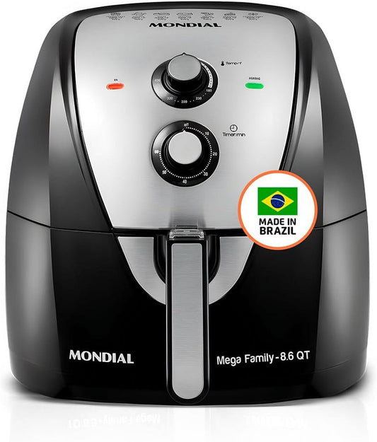 Mondial 8.6 qt Air Fryer, Black - Automatic Shutoff, Built-in Timer