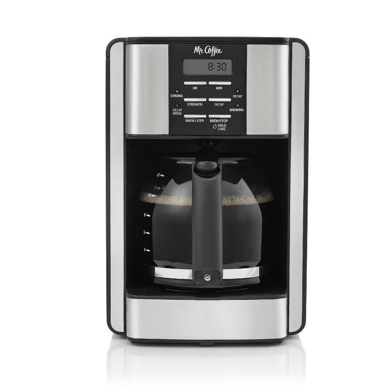Mr. Coffee 12-Cup Programale Coffee r ck/Stainless Steel: D, Automatic Shut-Off, Dishwasher-Safe Parts