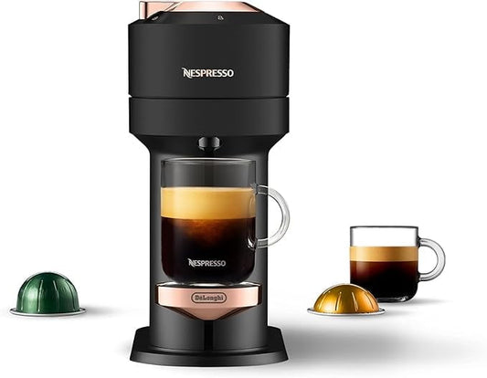 Nespresso Vertuo Next Coffee and Espresso Maker by DeLonghi, Black Matte Rose Gold