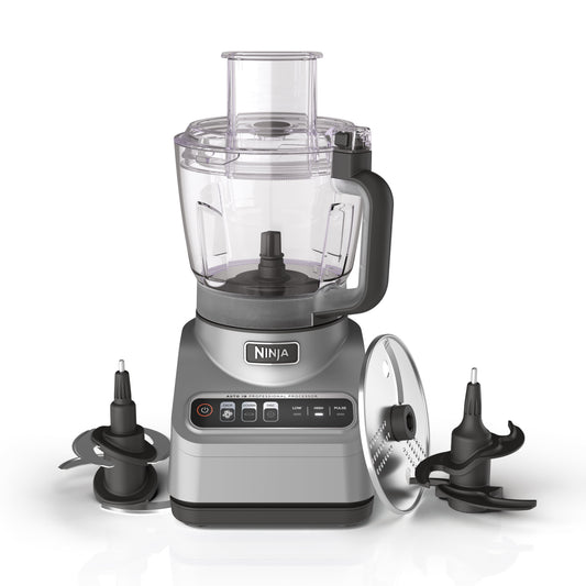 Ninja Professional Food Processor, 850 Watts, 9-Cup Capacity, Auto-iQ Preset Programs, Silver