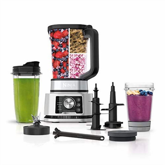 Ninja SS351 Foodi Power Pitcher System, Smoothie Bowl Maker, 4in1 Blender + Food Processor (Black/Silver)- New