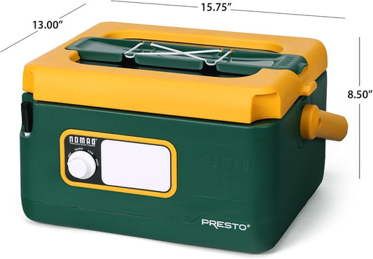 Nomad 8-Quart Traveling Slow Cooker with Locking Lid, Dry Erase Board, Green/Gold