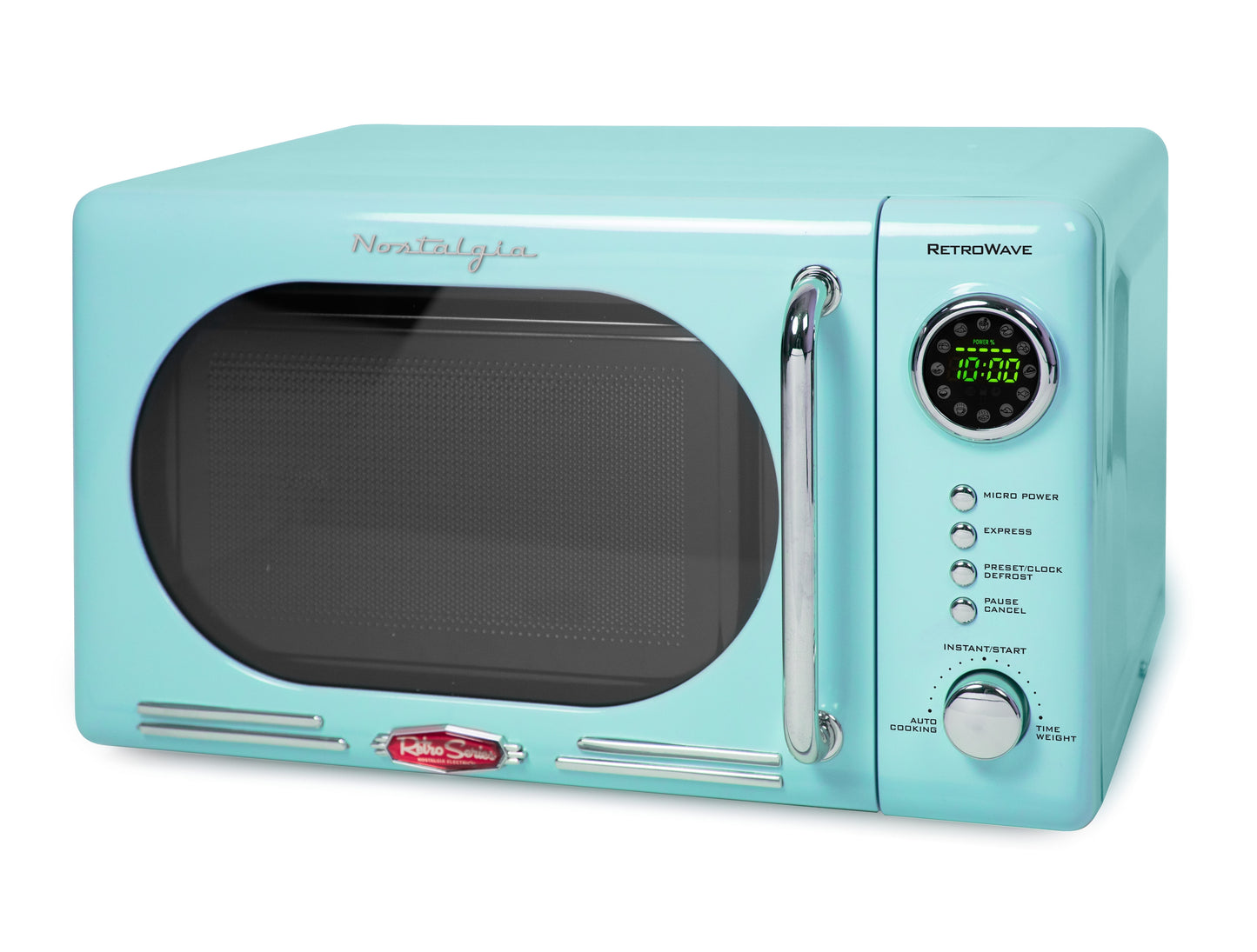 Nostalgia Retro Microwave for Countertop 0.7 cu ft Vintage Microwave, Ivory