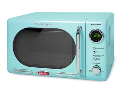 Nostalgia Retro Microwave for Countertop 0.7 cu ft Vintage Microwave, Ivory