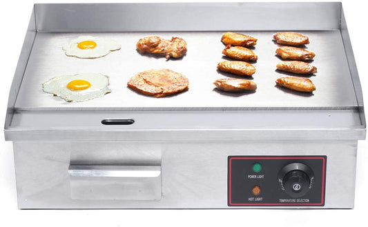 OUKANING 21" Commercial Electric Griddle 3000W Countertop Griddle Stainless Steel Teppanyaki Grill Flat Top Grill Hot Plate BBQ Adjustable Thermostatic Control 50-300?