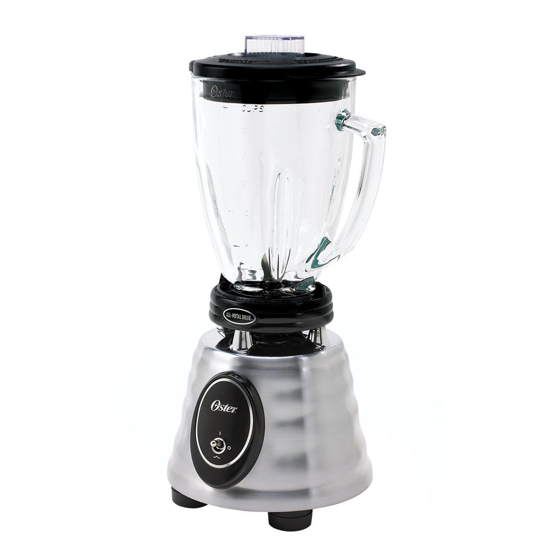 Oster Beehive Performance Blender with 1000-Watt Motor, 6-Cup Boroclass Glass Jar Blender, Silver/Black