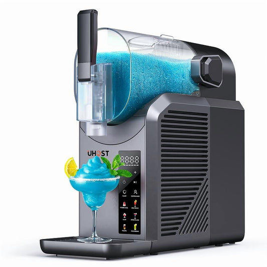 Outdoor & Home Use Professional Frozen Drink Maker, Stainless Steel, Black, No Ice Needed, Self-Cleaning Function, 7 Preset Programs for Milk Shakes, Frappe, Margarita, Smoothie, Slush and More