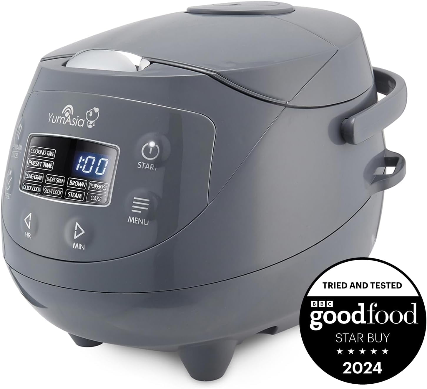 Panda Mini Rice Cooker With Ninja Ceramic Bowl and Advanced Fuzzy Logic (3.5 cup, 0.63 litre) 4 Rice Cooking Functions, 4 Multicooker functions, Digital LED display - 120V