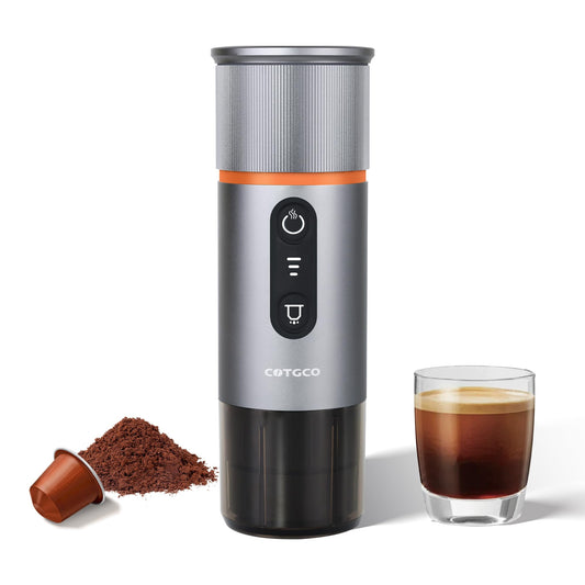 Portable Espresso Maker?20?Bar Self?Heating & Auto-off | 13500?mAh Battery Brews?8?Shots | 12?V Mini Coffee Machine Compatible with Nespresso?Original Pods | Car/Travel/Camping