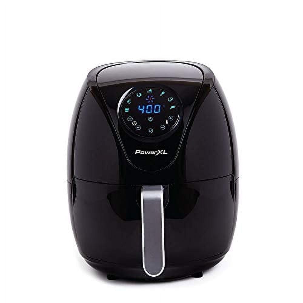 PowerXL Air Fryer 7 QT Maxx Classic, Extra Hot Air Fry, Cook, Crisp, Broil, Roast, Bake, High Gloss Finish, Nonstick, Black