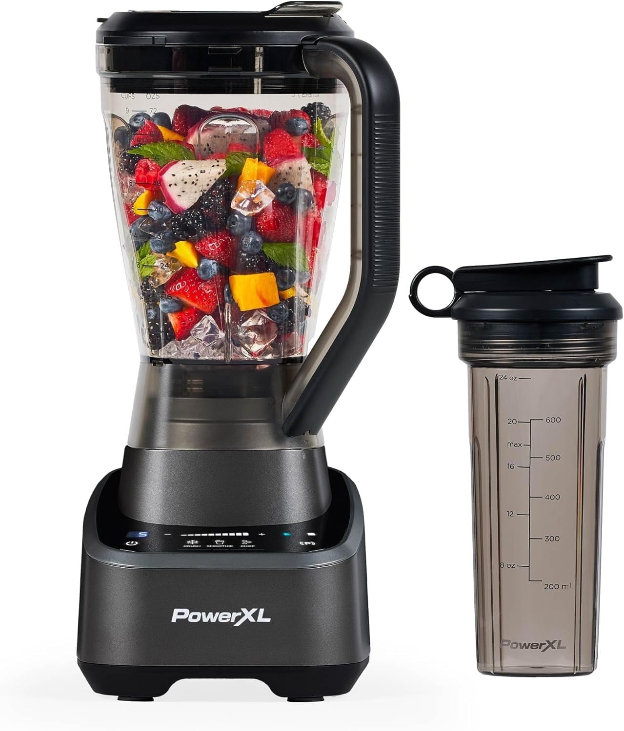 PowerXL SensiMax 1500W Blender with 72 oz Pitcher, 10 Speeds, Ice Crush, Smoothie, Chop Functions, Personal To-Go Cup, BL7019-0MP