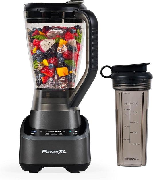 PowerXL SensiMax 1500W Blender with 72 oz Pitcher, 10 Speeds, Ice Crush, Smoothie, Chop Functions, Personal To-Go Cup, BL7019-0MP