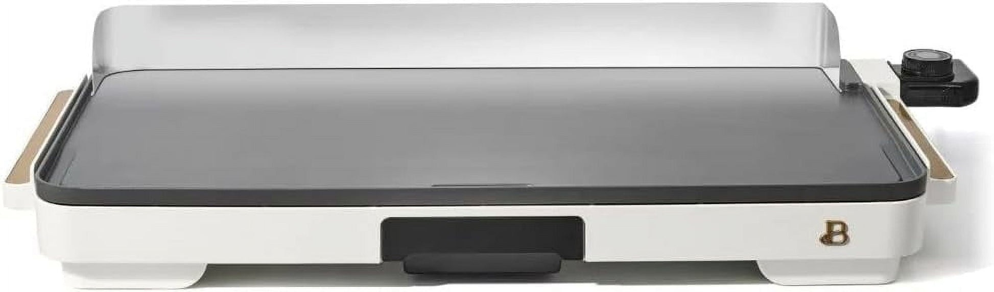 Premium XL Electric Griddle 12" x 22" with Nonstick Surface, Even Heat, Cool-Touch Handles, Removable Drip Tray, Sleek Modern Design, Family-Size Cooking - White Icing