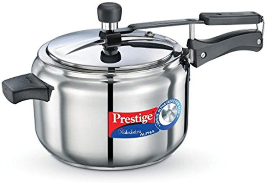 Prestige Nakshatra Alpha Stainless Steel Pressure Cooker, 5 Litres (PRN5)
