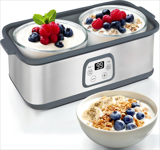 Probiotic Yogurt Maker with Adjustable Temperature and Time Control - Makes Trillions of Active Probiotics to Improve Intestinal Health - Lifetime Warranty - Healthy Gifts for Men and Women