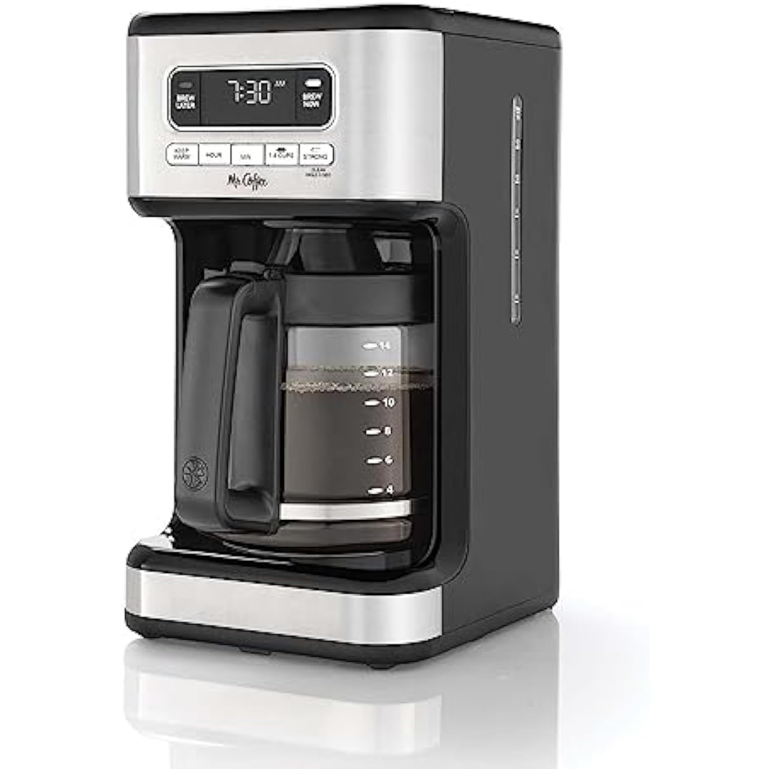 Programmable Coffee Maker 14-Cup Stainless Steel - Quick Brew, Auto Shut-Off & Easy-Clean Design for Busy Kitchens | 96字符
