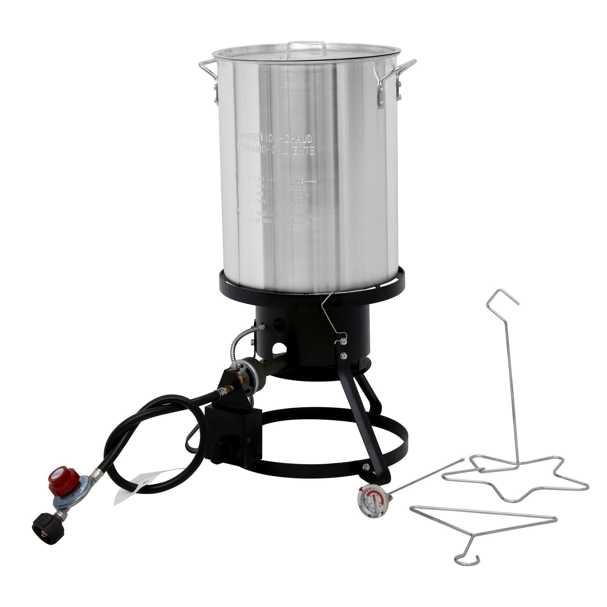 Red Mountain Valley 30 Qt Outdoor Camping Turkey Fryer with Basket, Large Outdoor Propane Cooking Equipment for Turkey, Chicken Wings, Fish and Seafood,.50,000 BTU Burner
