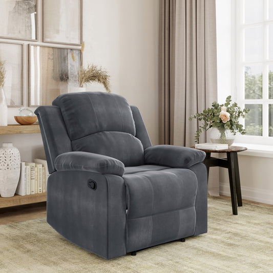 Relax-A-Lounger Reynolds Microfiber Manual Recliner, Slate Gray