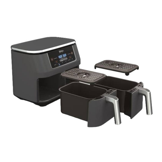Restored DZ201 Ninja Foodi 6-In-1 2-Basket 8 Quart Air Fryer with DualZone Technology and Dishwasher-Safe Crisper Plates, Dark Gray (Refurbished)