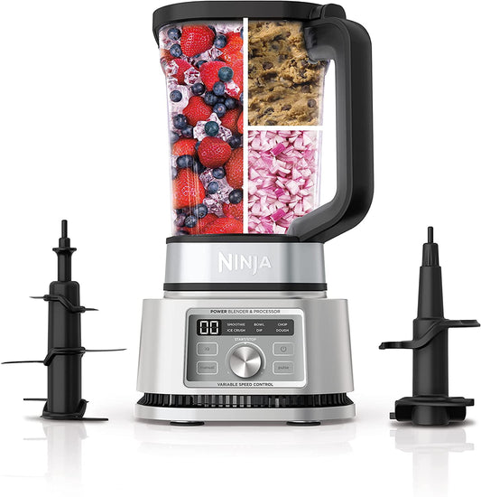 Restored Ninja Foodi SS201 Power Blender & Processor. 3in1 1400WP smartTORQUE 6 Auto IQ Presets (Refurbished)
