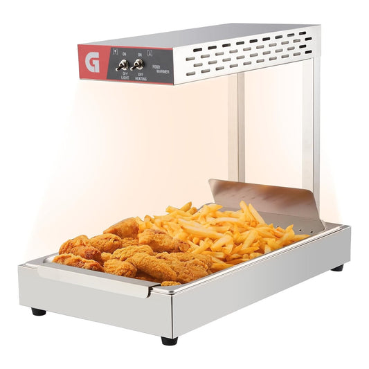 Roromall French Fry Warmer, 750W Countertop Food Heat Lamp, Commercial Heat Light Food Warmer, Electric Food Warmer, Countertop Fries Food Warmer for Parties Kitchen Restaurant Buffet