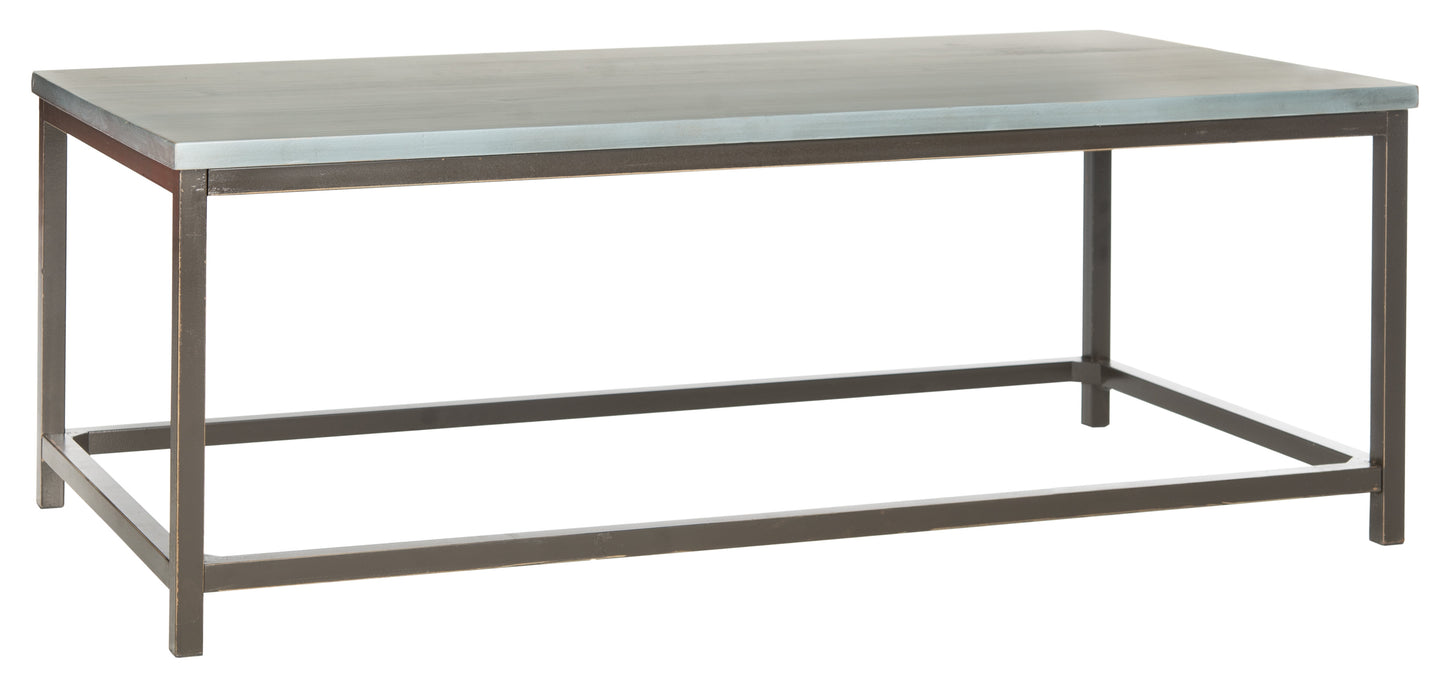 SAFAVIEH Alec Industrial Rustic Coffee Table, Distressed Black