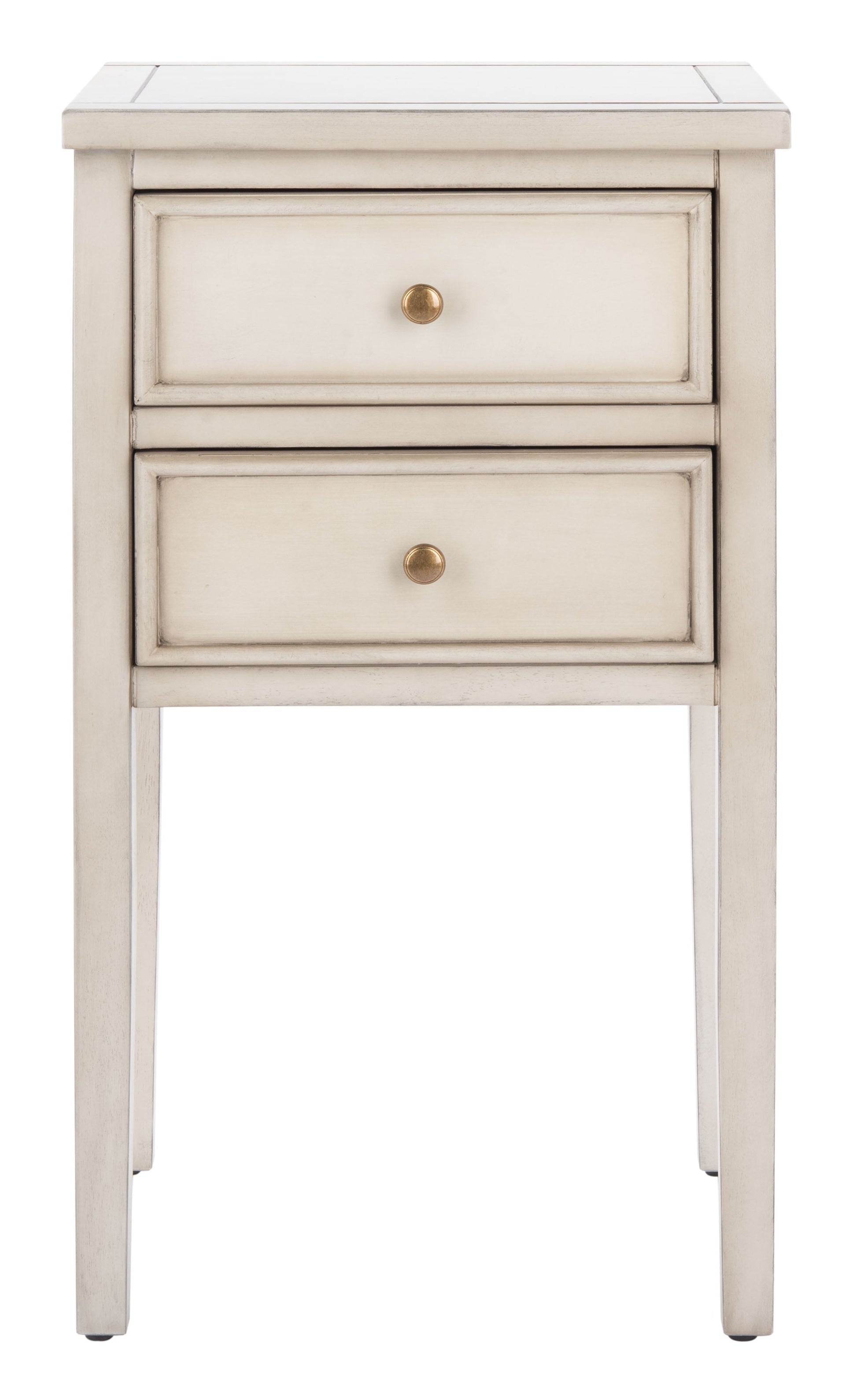 SAFAVIEH Toby Nautical Rustic Nightstand with 2 Storage Drawers, Shady White