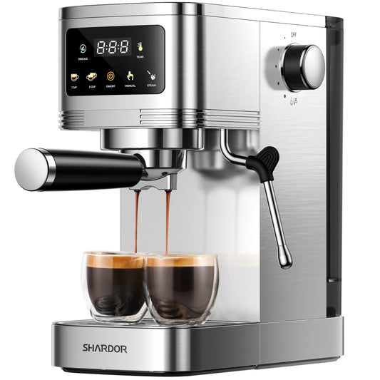 SHARDOR Espresso Machine 20 Bar, Professional espresso machine with milk frother and Touchscreen, Expresso Coffee Machines with Adjustable Temperature,for Cappuccino, Latte C80