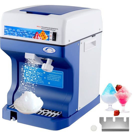KFFKFF 110V Electric Ice Shaver ice Crusher, 250W 265lbs/h Snow Cone Maker Tabletop
