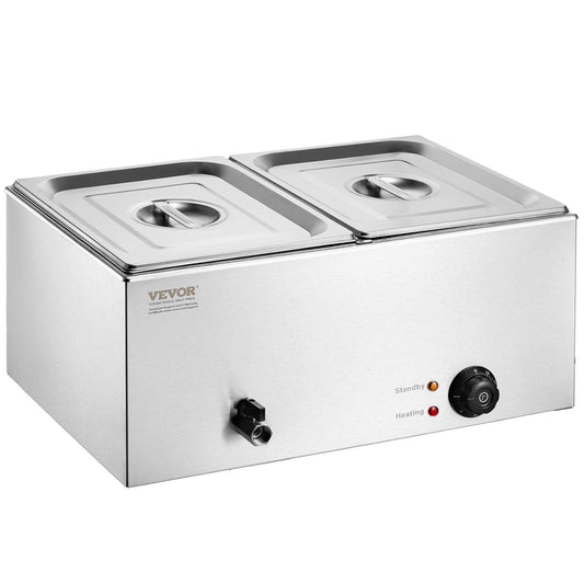 STAWAY Electric Food Warmer - 18QT Bain Marie Buffet with Temperature Control, Dry Burn Protection, Stainless Steel - Ideal for Catering, Cafeterias, Outdoor Events