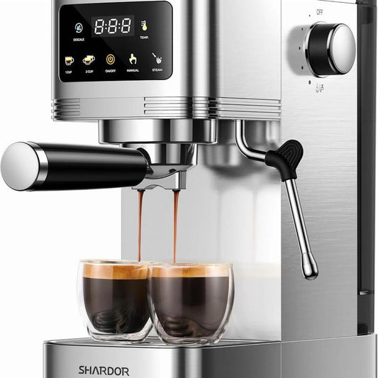 Single Serve Coffee Maker, Hot and lced Coffee Machine for K Cup Pods & Ground Coffee, 5 Cup Sizes of 6to 14 0z/Espresso Machine 20 Bar, Professional espresso machine with milk