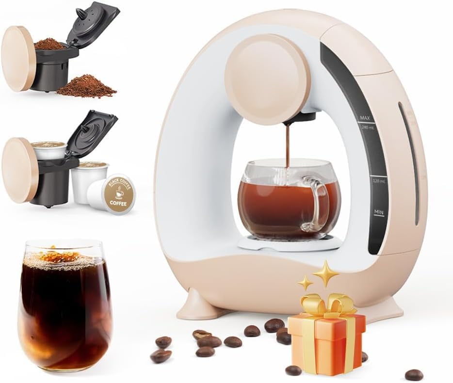 MINI Q Single Serve Coffee Maker 2 in 1 for K Cup for Ground Coffee