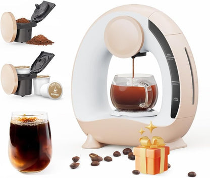 MINI Q Single Serve Coffee Maker 2 in 1 for K Cup for Ground Coffee