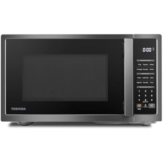 Small Countertop Microwave Oven with 6 Auto Menus, Mute Function, Child Lock, Kitchen Essentials for Dorm, 0.9 Cu Ft, 10.6 Inch Removable Turntable, 900W, Black Stainless Steel