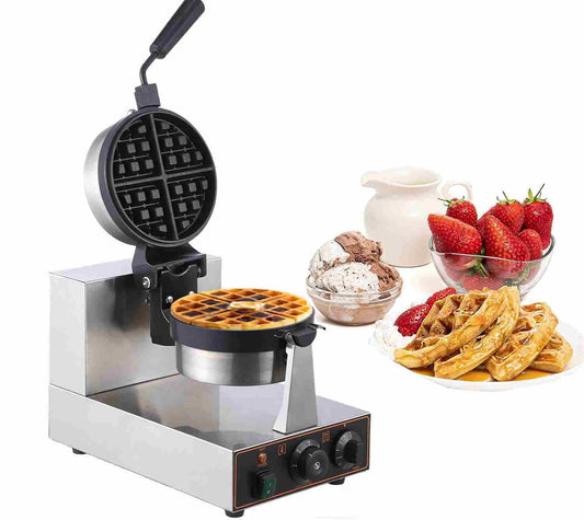 Soonbuy 360° Rotating Electric Waffle Making Machine ,Non-stick Stainless Steel, Temperature Adjustable