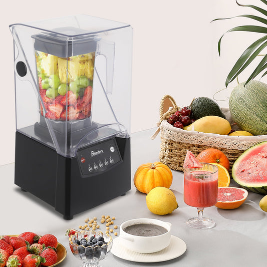 Soundproof Smoothie Machine, 2600W High-Speed Blender, 1.8L Capacity, Quiet Operation for Home and Office Use