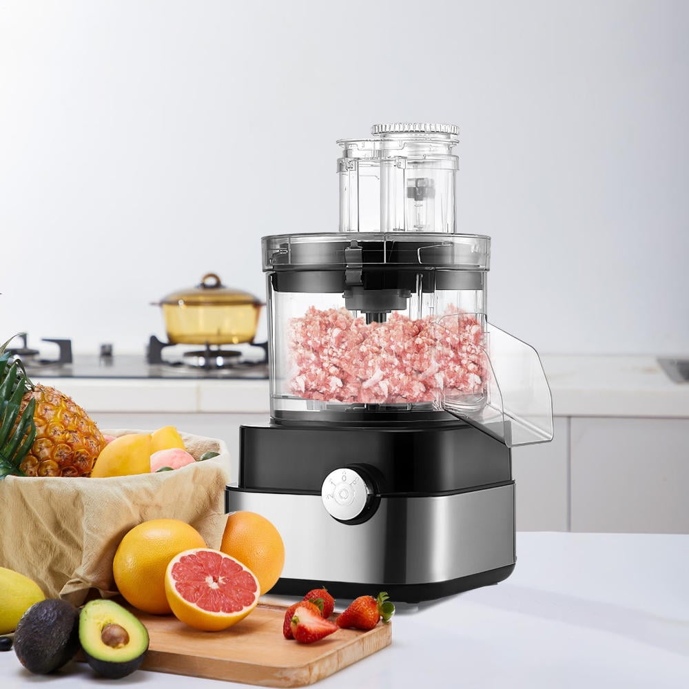 Stainless Steel Multifunction Food Processor, 5 Preset Modes for Dicing, Mincing, and Grating in Commercial Kitchens