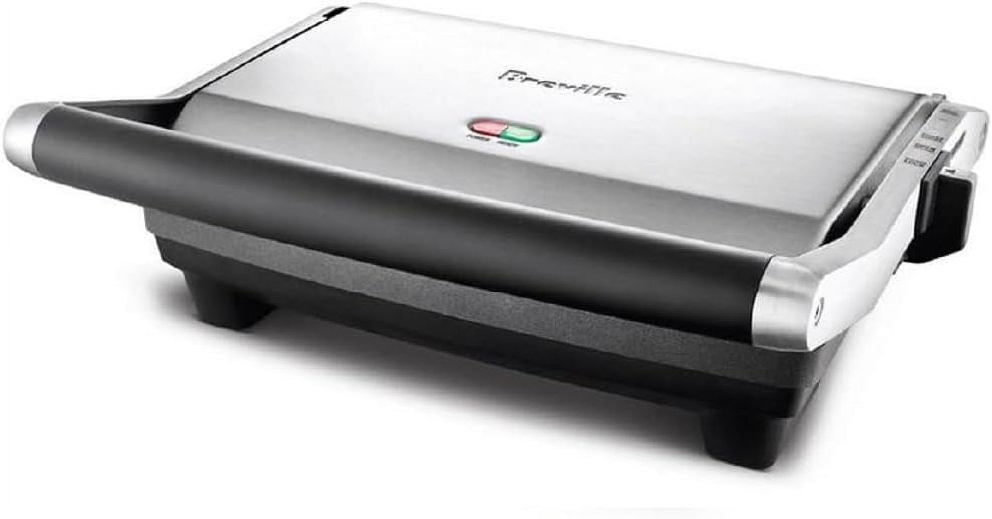 Stainless Steel Panini Press and Sandwich Maker with Adjustable Temperature Control, Nonstick Plates, 2-in-1 Design